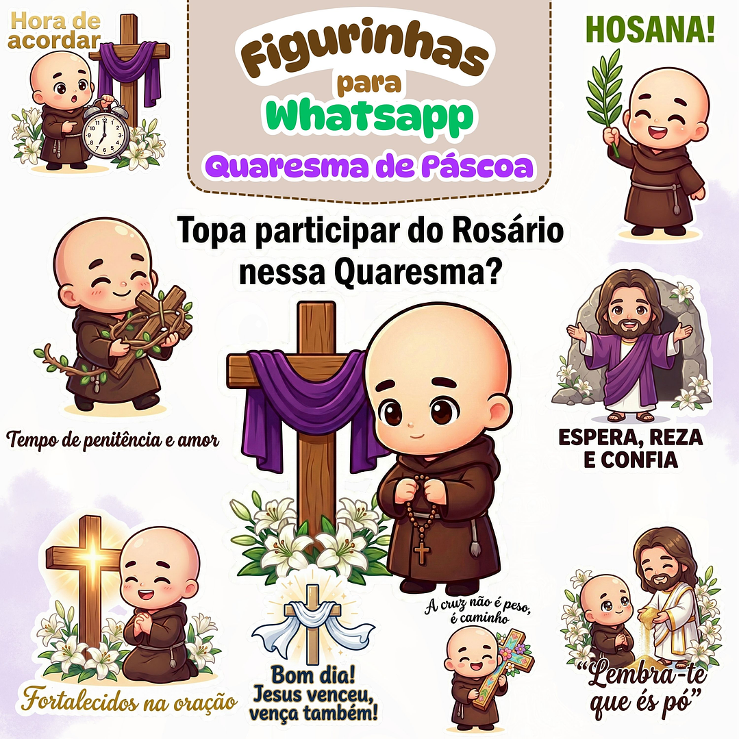 Figurinhas de Whatsapp Quaresma de Páscoa 2026 1