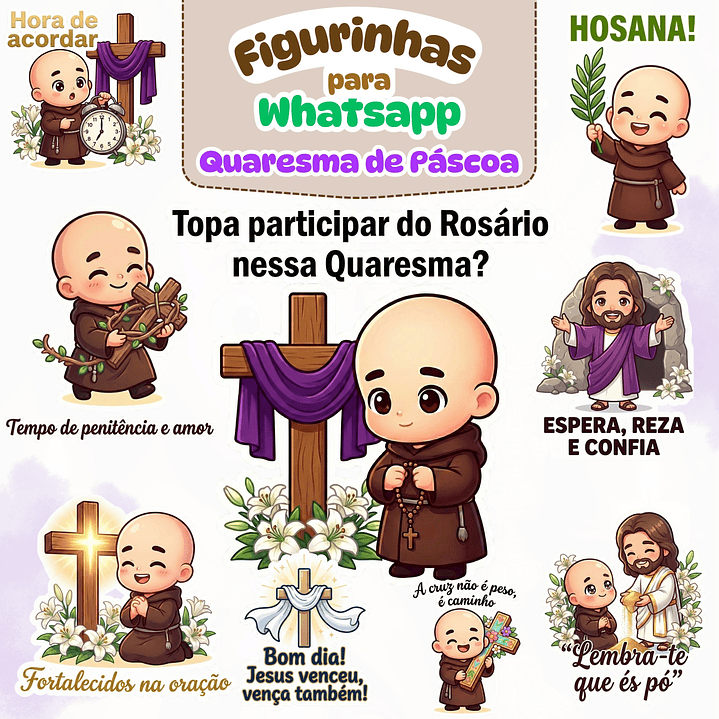 Figurinhas de Whatsapp Quaresma de Páscoa 2026 1