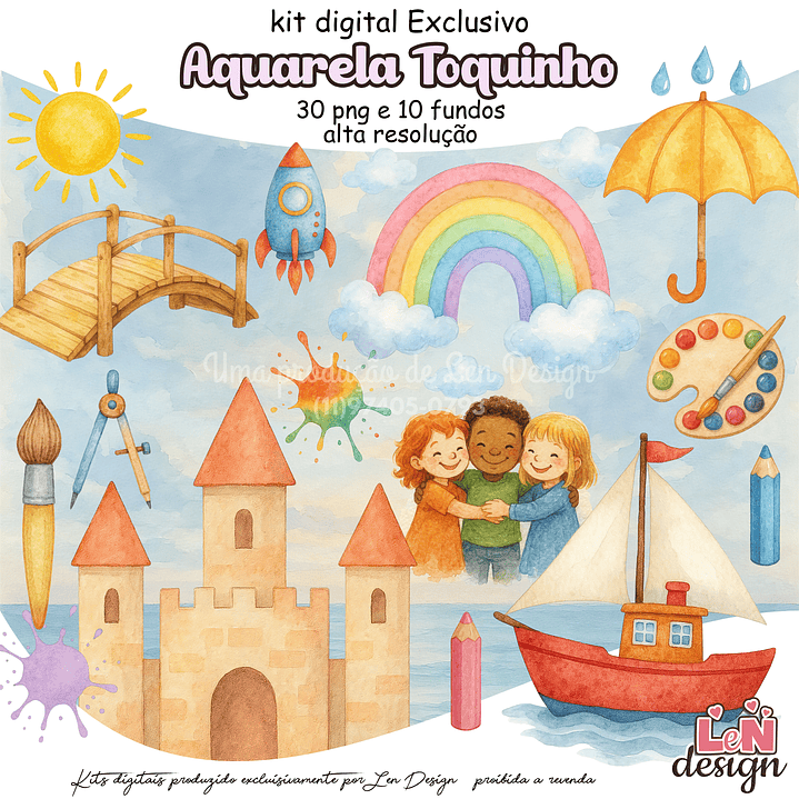 Kit Digital Aquarela Toquinho 1