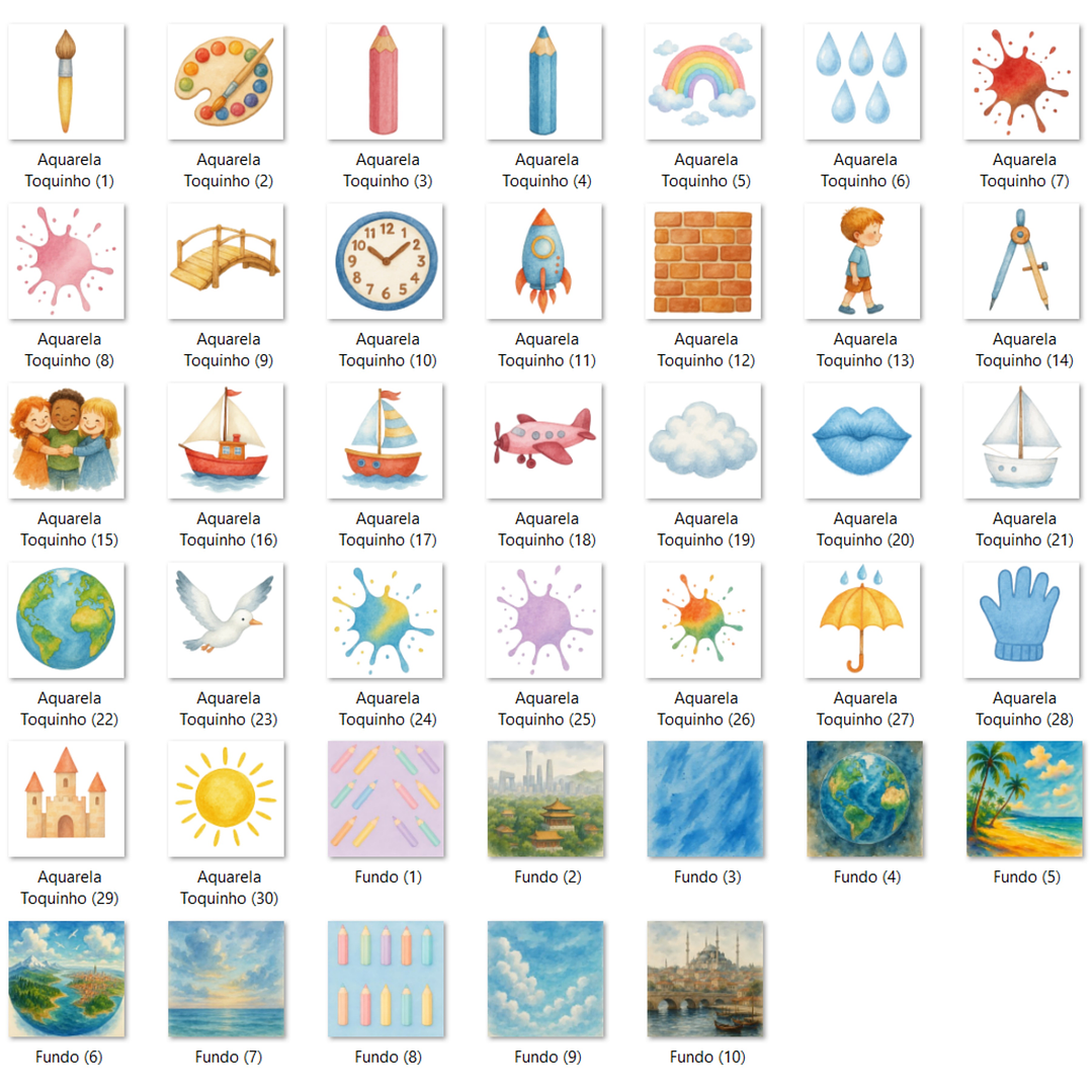 Kit Digital Aquarela Toquinho 2