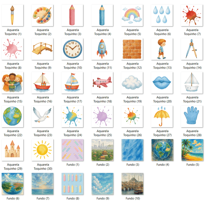 Kit Digital Aquarela Toquinho 2
