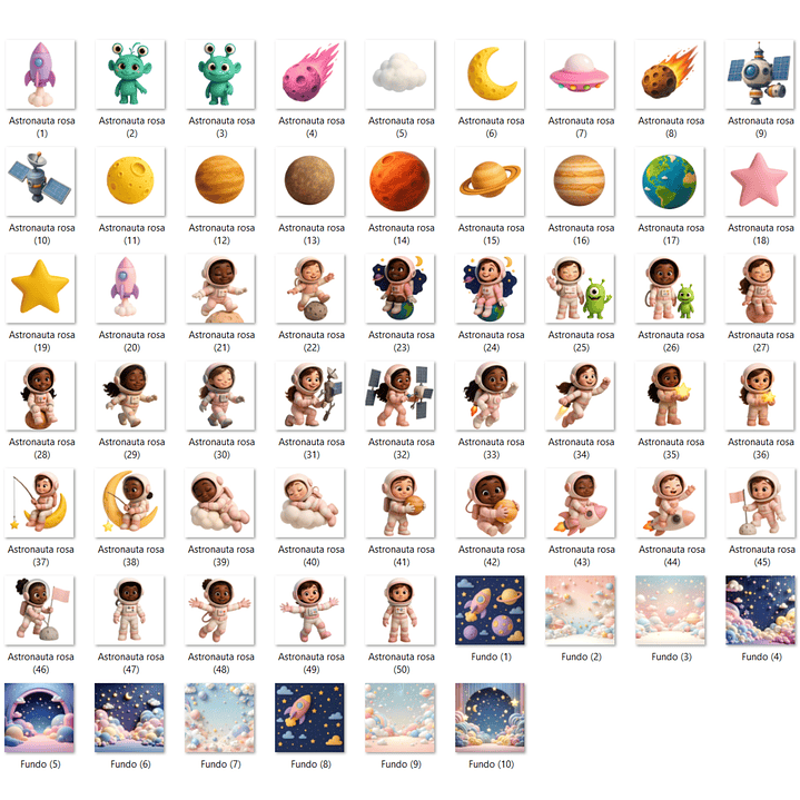 Kit Digital Astronauta Rosa 2