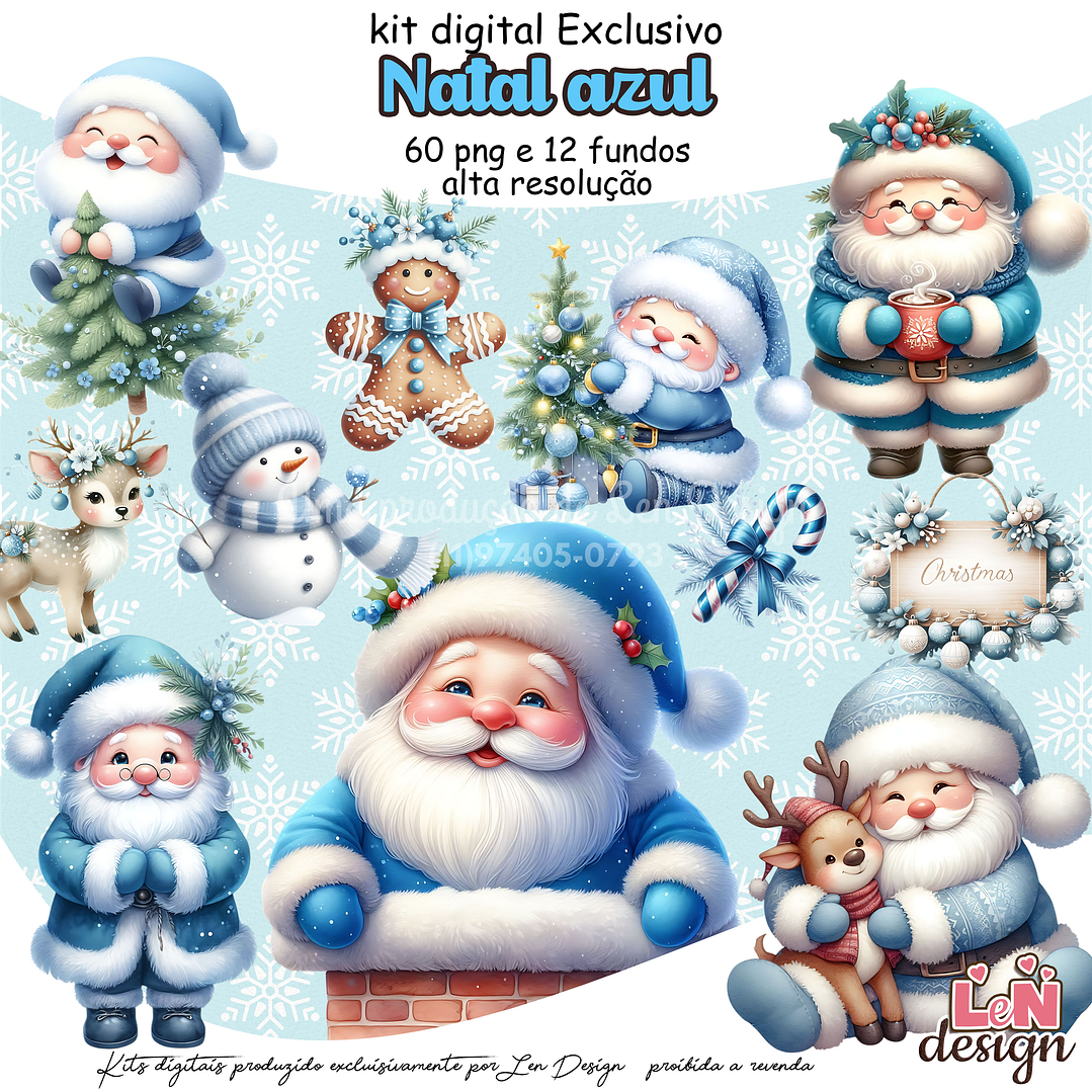 Kit Digital Natal azul 1
