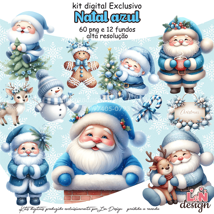 Kit Digital Natal azul 1