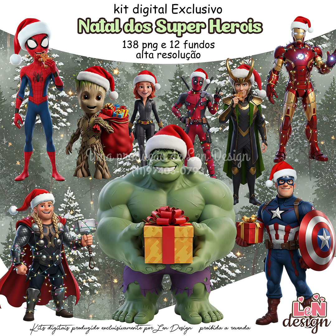 Kit Digital Natal dos Super Heróis 1
