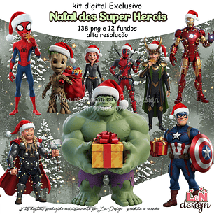 Kit Digital Natal dos Super Heróis