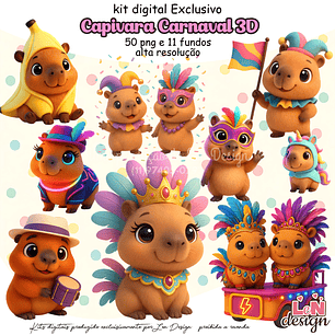Kit Digital Capivara Carnaval