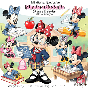 Kit Digital Minnie Estudante