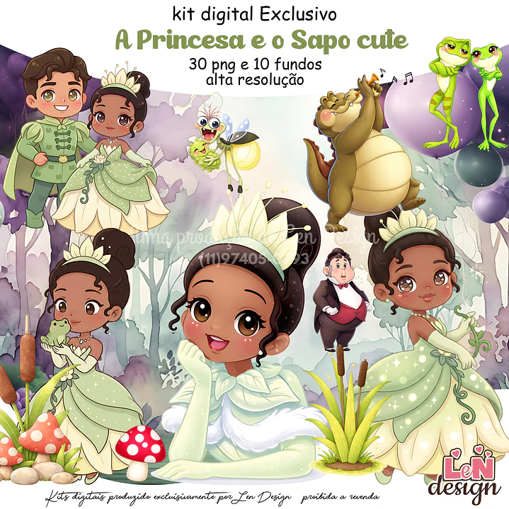 Kit Digital A Princesa e o Sapo cute 1