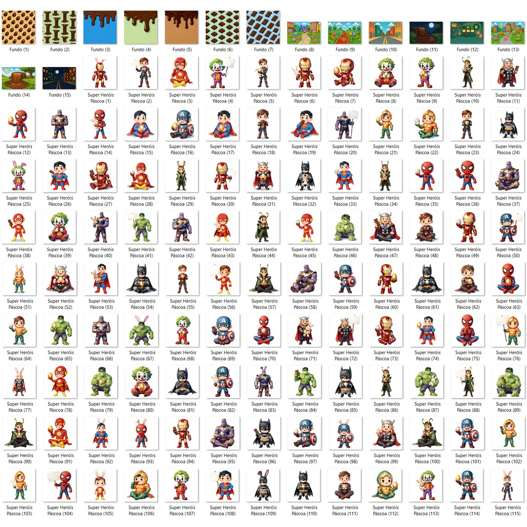 Kit Digital Super Heróis Páscoa 2