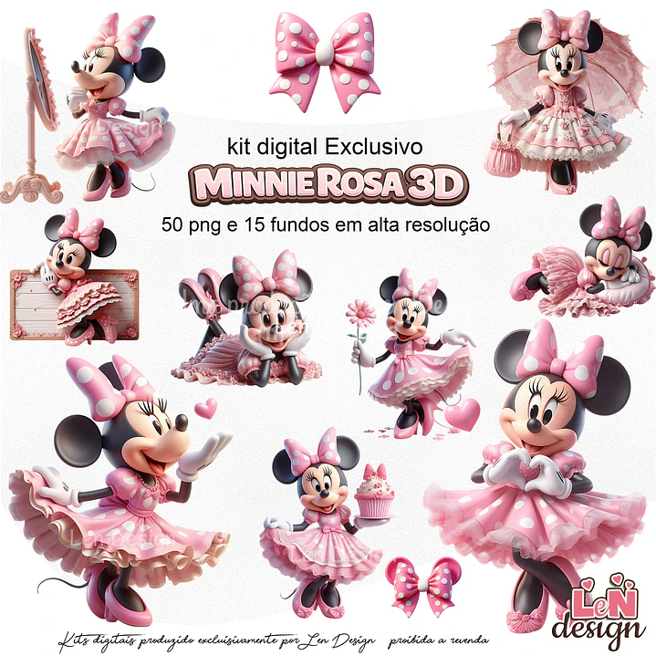 Kit Digital Minnie Rosa 1
