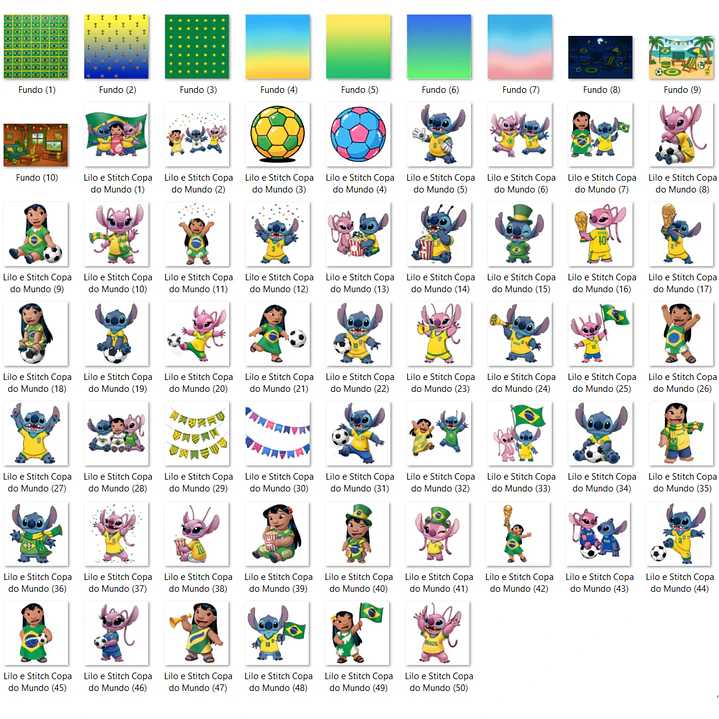 Kit Digital Lilo e Stitch Copa do Mundo 2