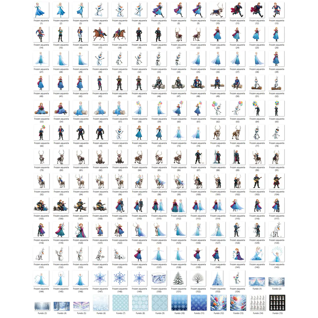 Kit Digital Frozen aquarela 2