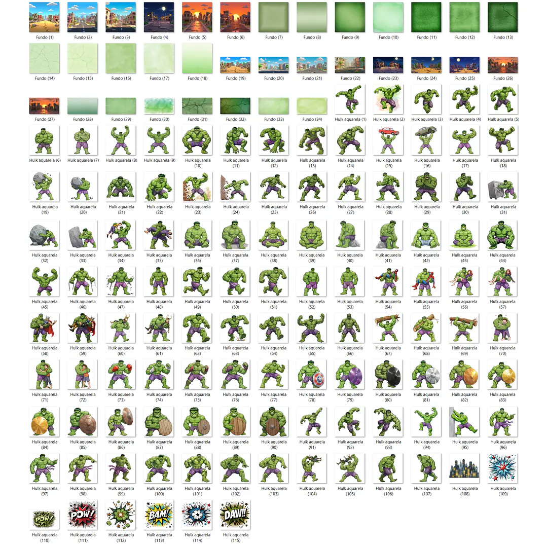 Kit Digital Hulk aquarela 2