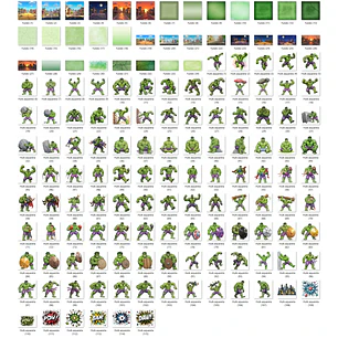 Kit Digital Hulk aquarela