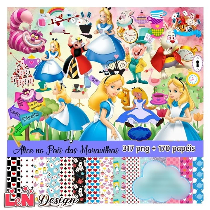 Kit Digital Alice no País das Maravilhas 1