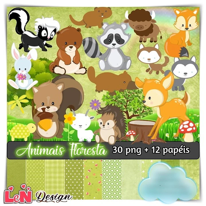 Kit Digital Animais Floresta 1