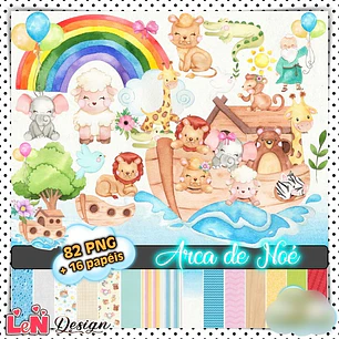 Kit Digital Arca de Noé Aquarela