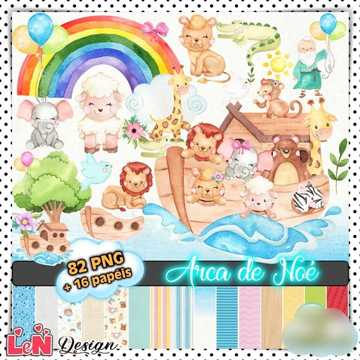 Kit Digital Arca de Noé Aquarela 1