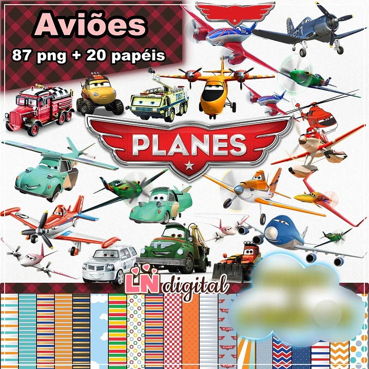 Kit Digital Aviões Disney 1
