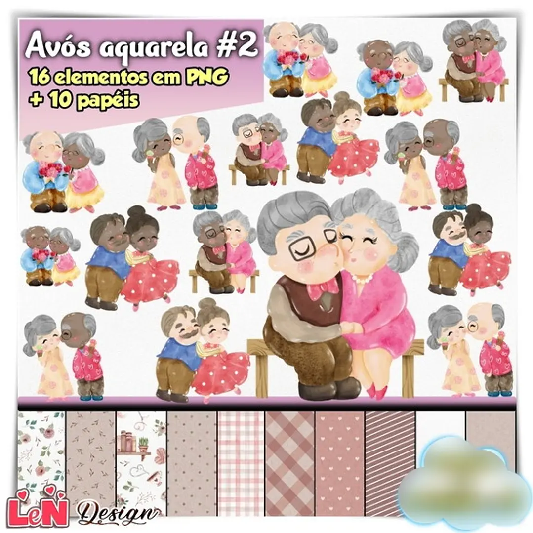 Kit Digital Avós Aquarela 1