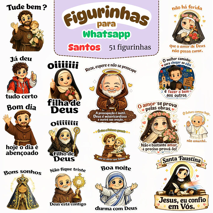 Figurinhas para Whatsapp Santos Católicos 1