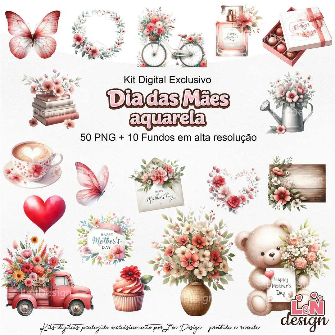 Kit Digital Dia das Mães aquarela 1