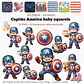 Kit Digital Capitão América baby aquarela - thumbnail 1