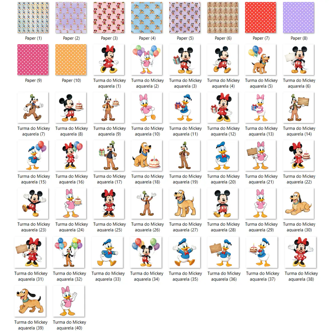 Kit Digital Turma do Mickey aquarela 2