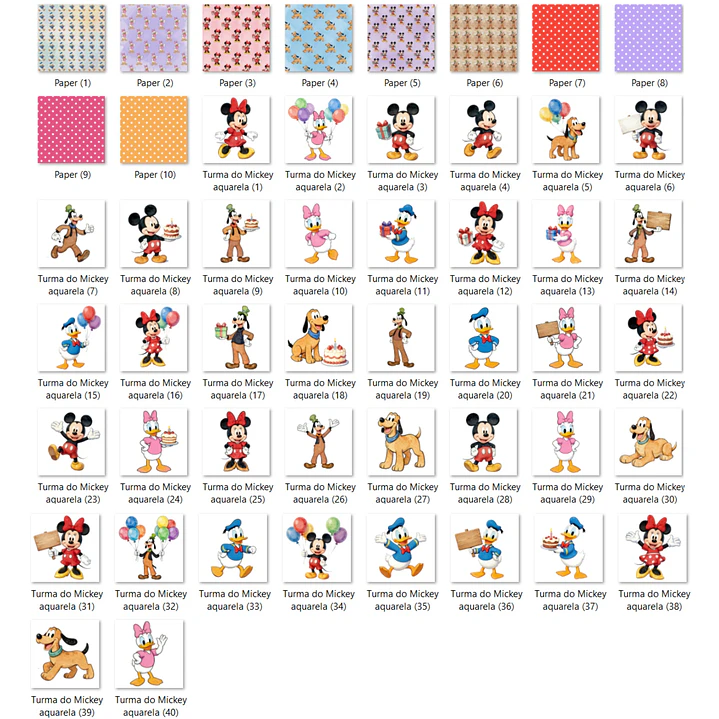 Kit Digital Turma do Mickey aquarela 2
