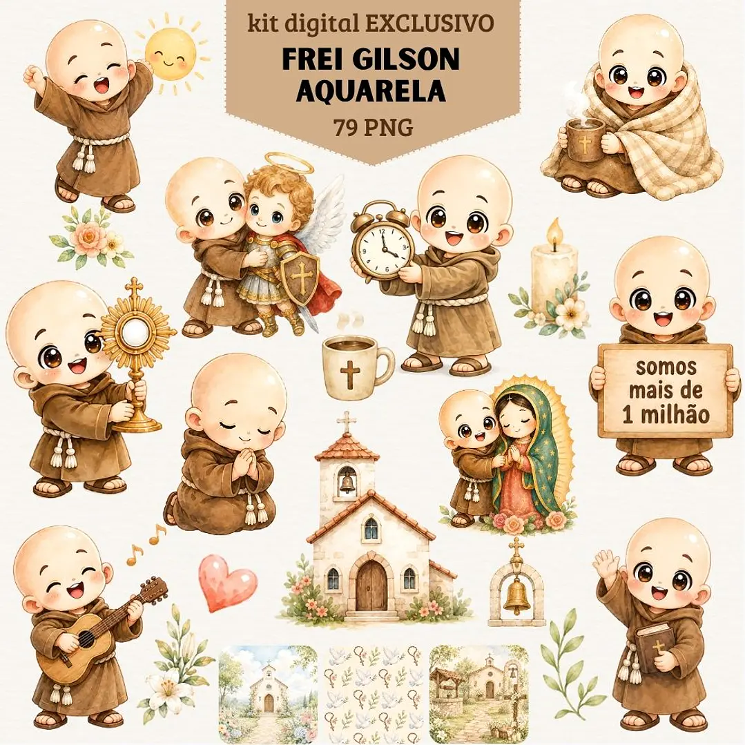 Kit Digital Frei Gilson aquarela 1