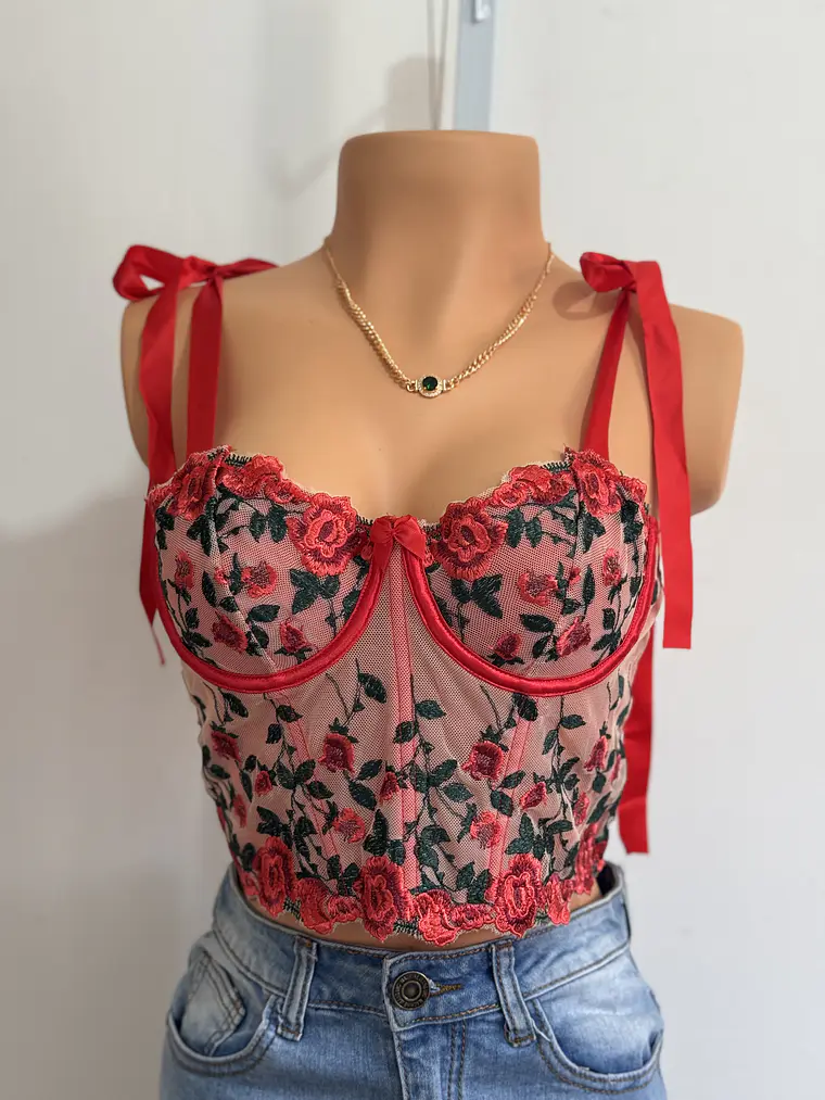 Crop top rosas  1