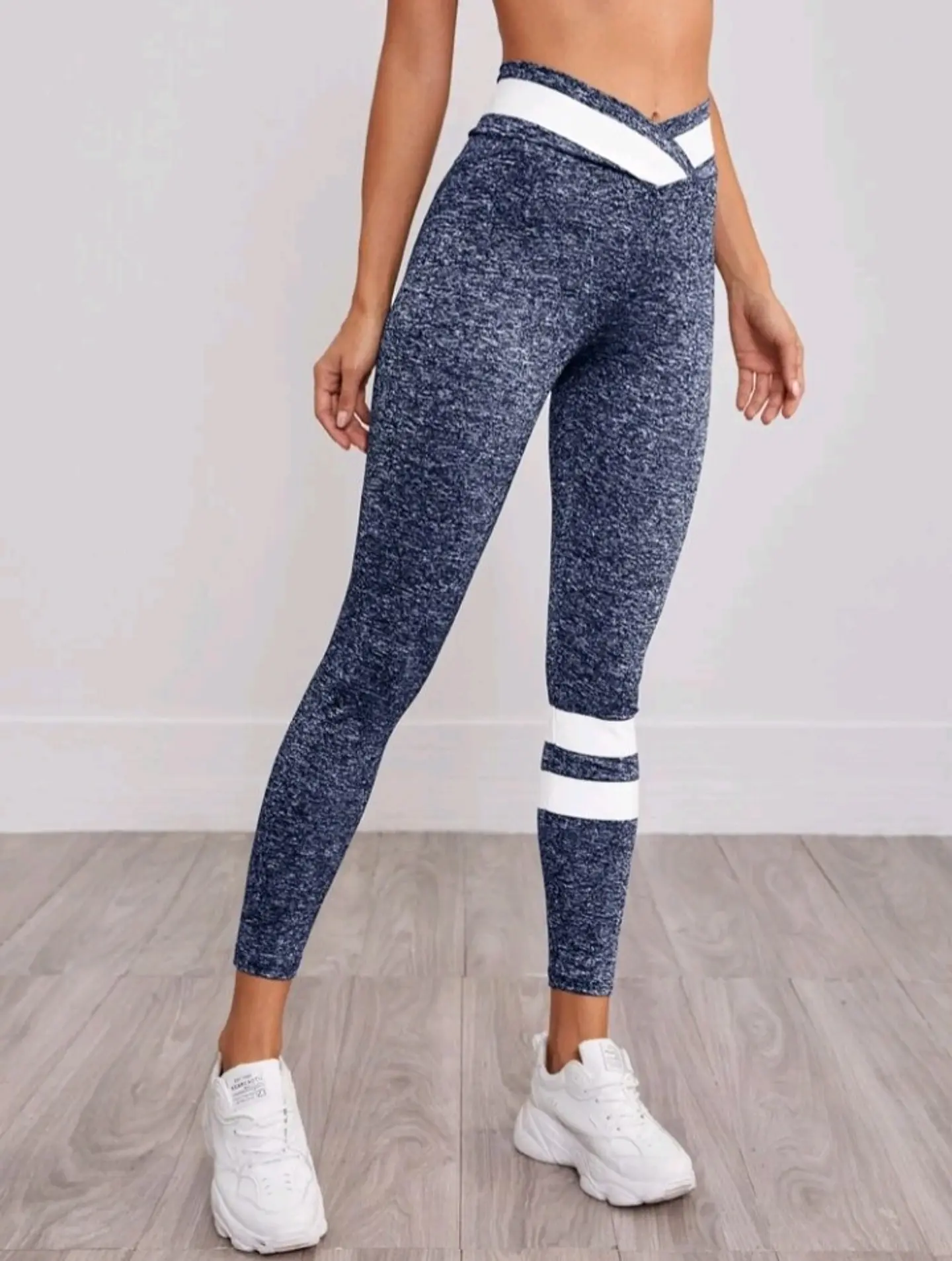 Leggins Deportivas raya azul 3
