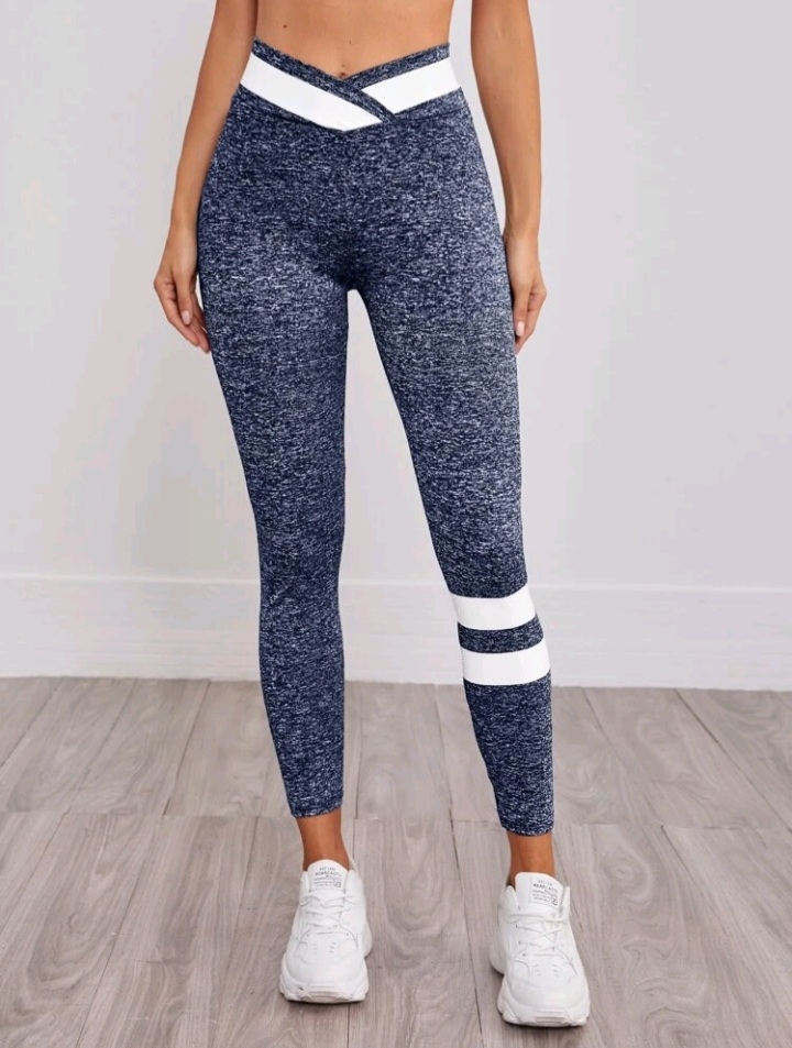 Leggins Deportivas raya azul 1
