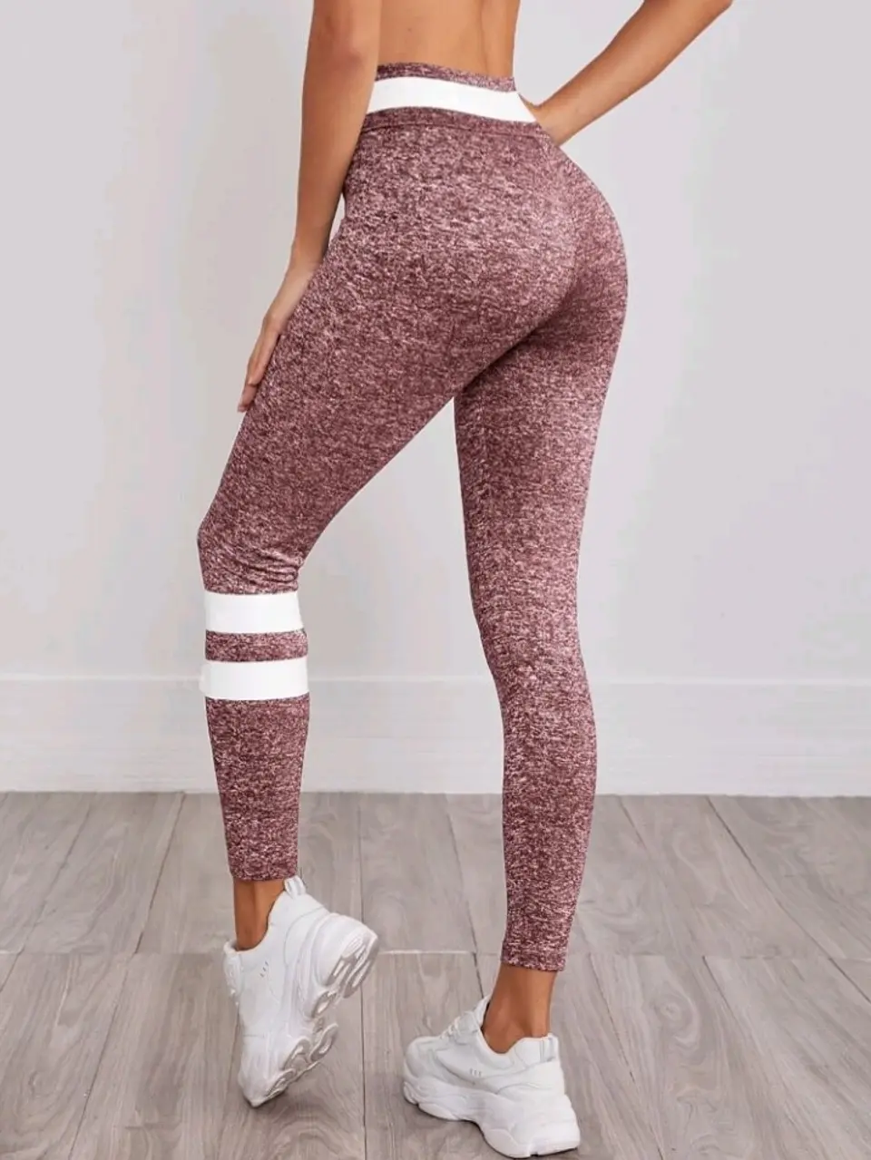 Leggins Deportivas raya burdeo 2