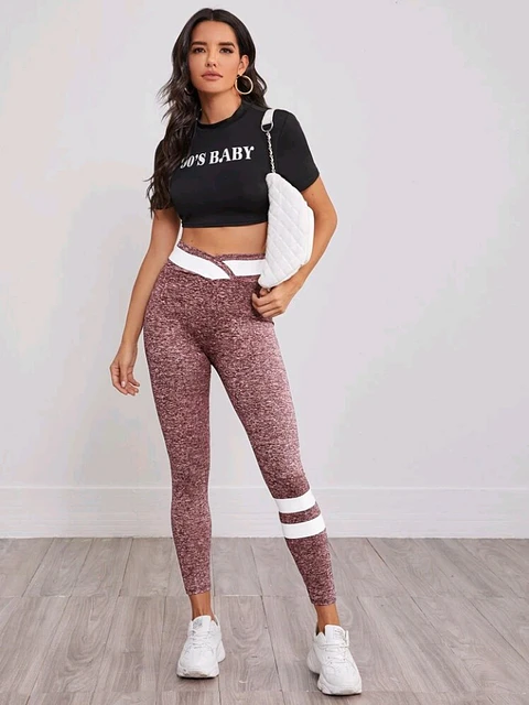 Leggins Deportivas raya burdeo