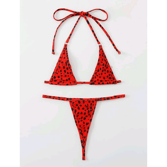 Mini Conjunto Animal Print Rojo