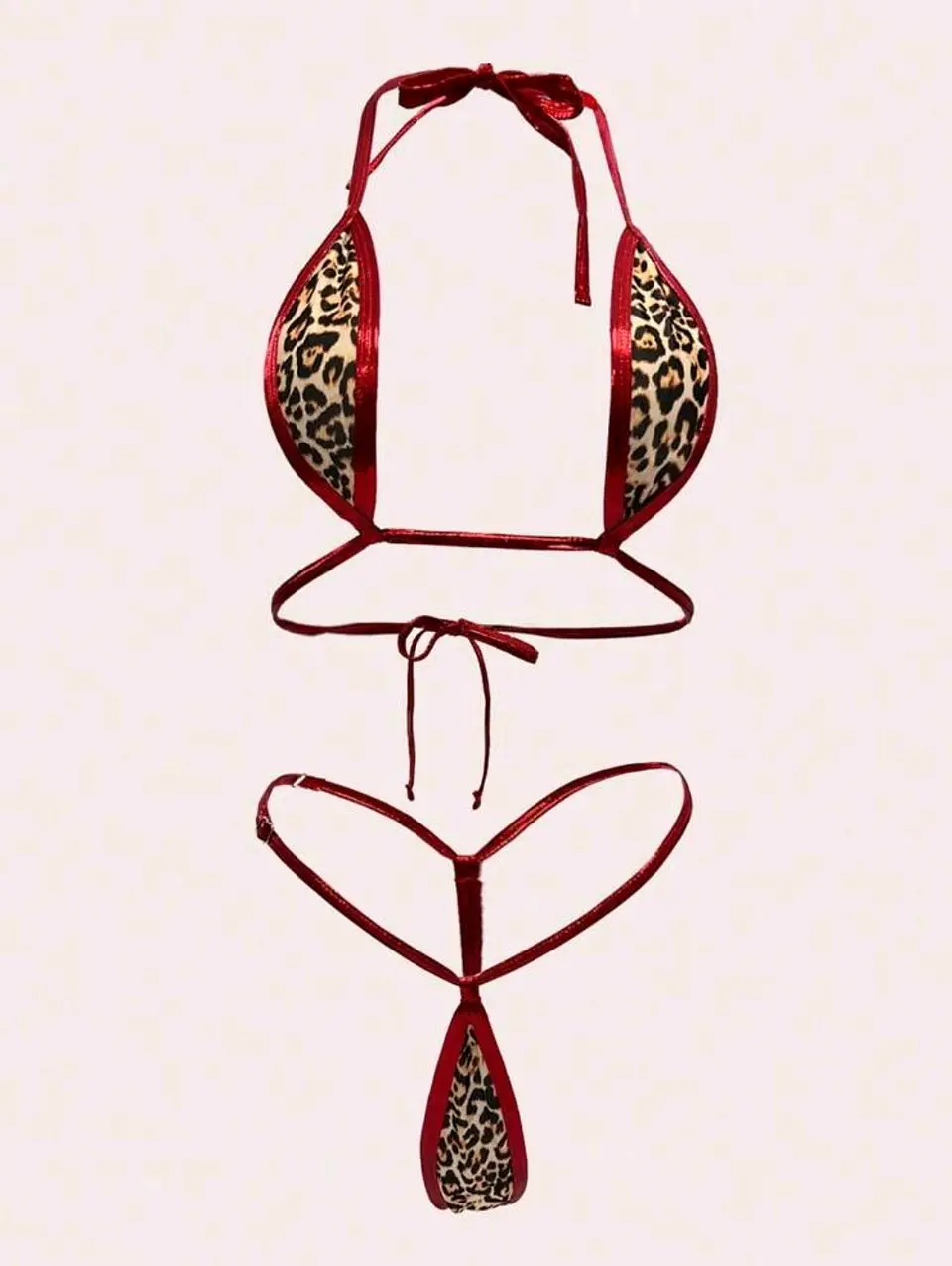 Sexy conjunto hilo dental leopardo 4