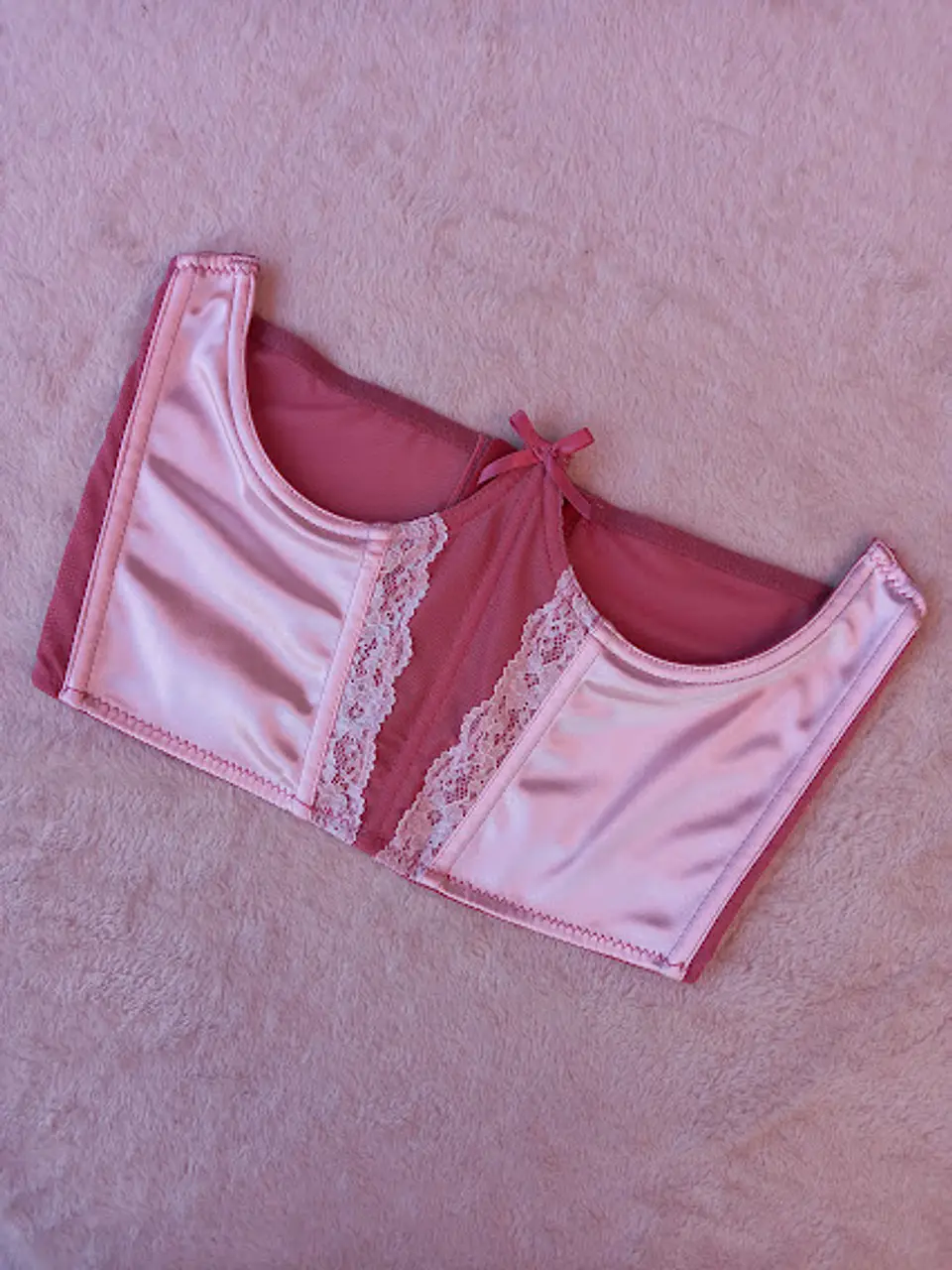 Underbust Rosa con Satín y Encaje 4