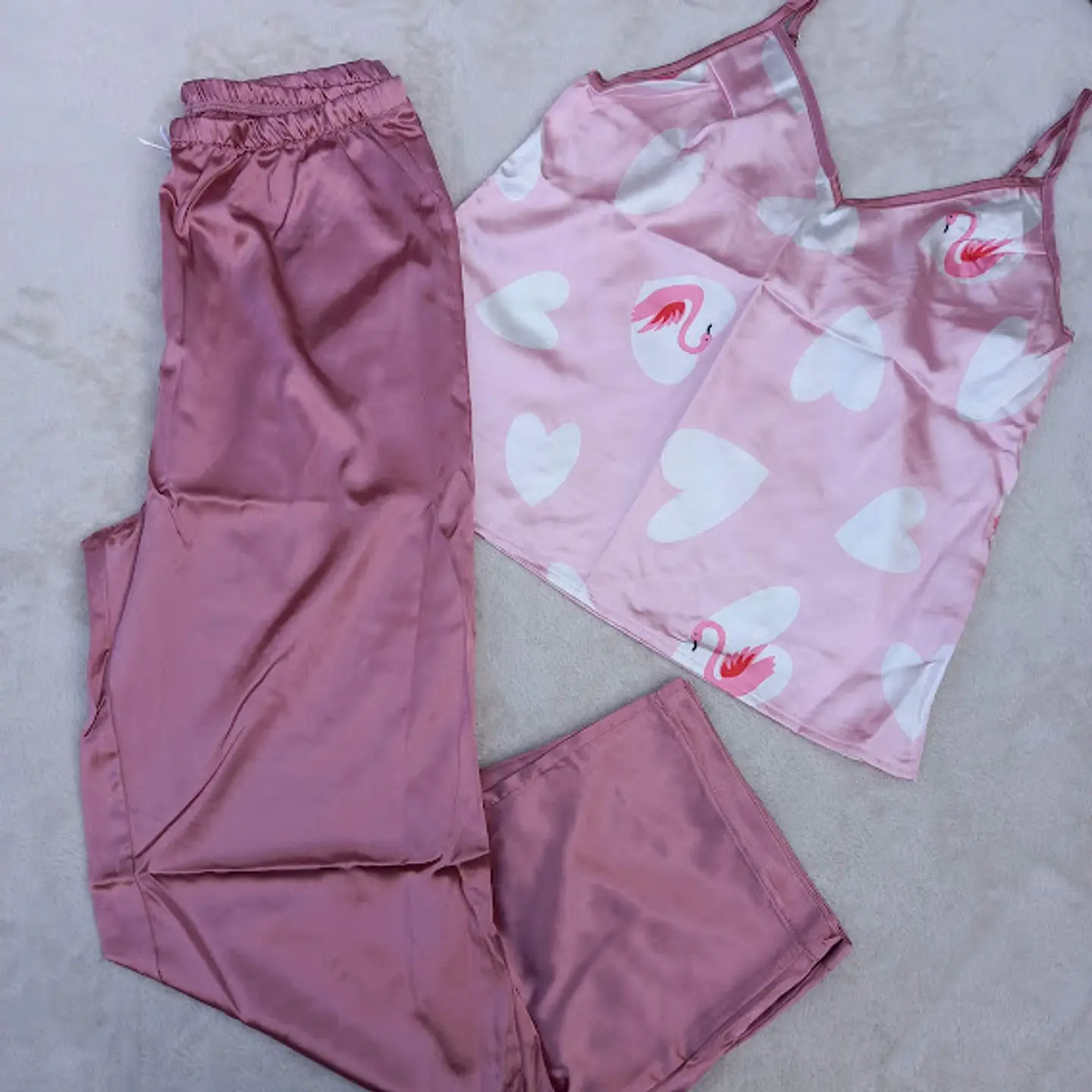 Pijama Tres Piezas Satín Cisne 2