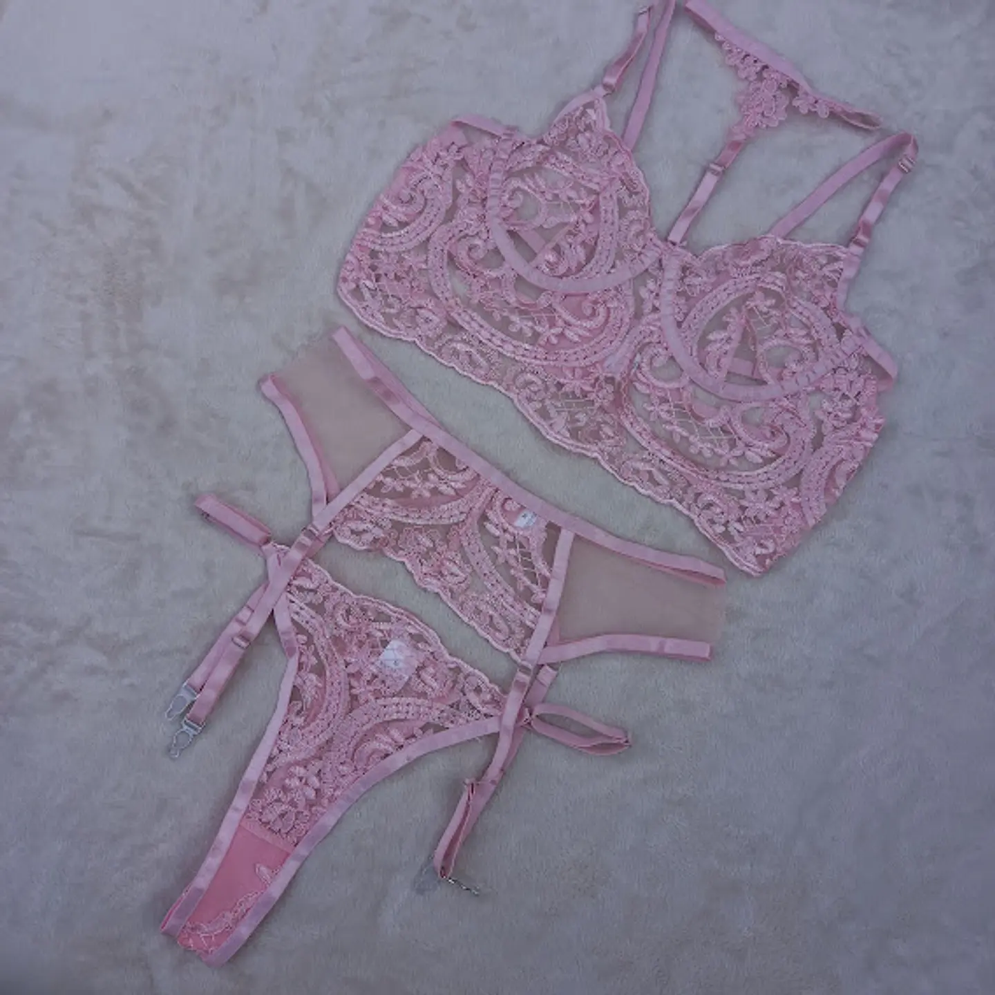 Conjunto Flores Bordadas 1