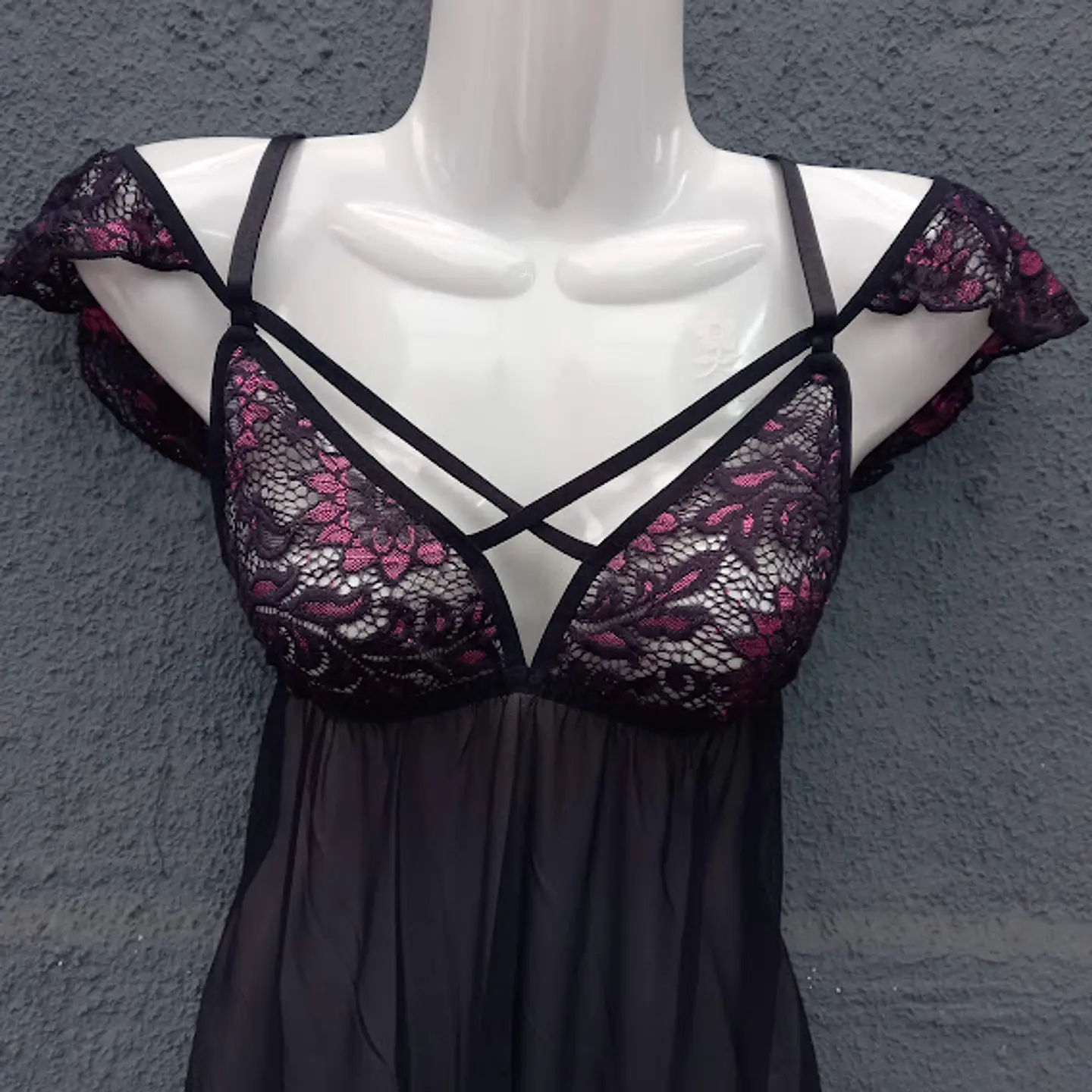 Babydoll Detalles Fucsia 2