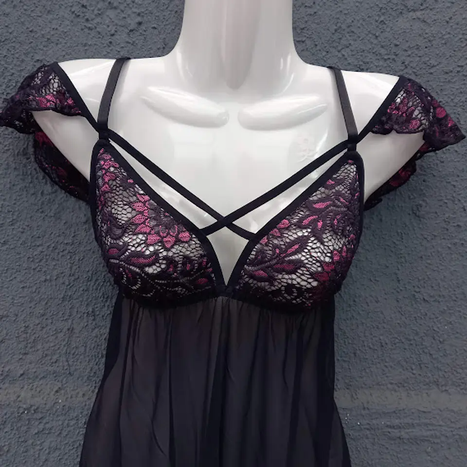 Babydoll Detalles Fucsia 2