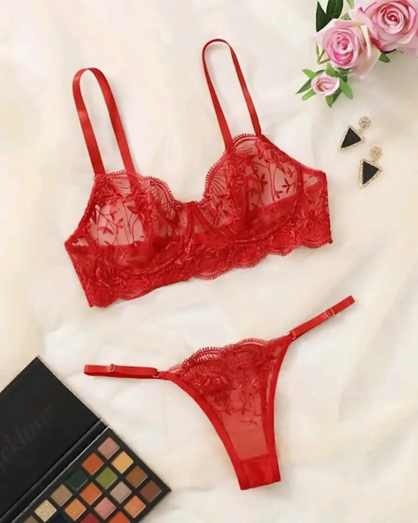 Conjunto Flores Bordadas 1