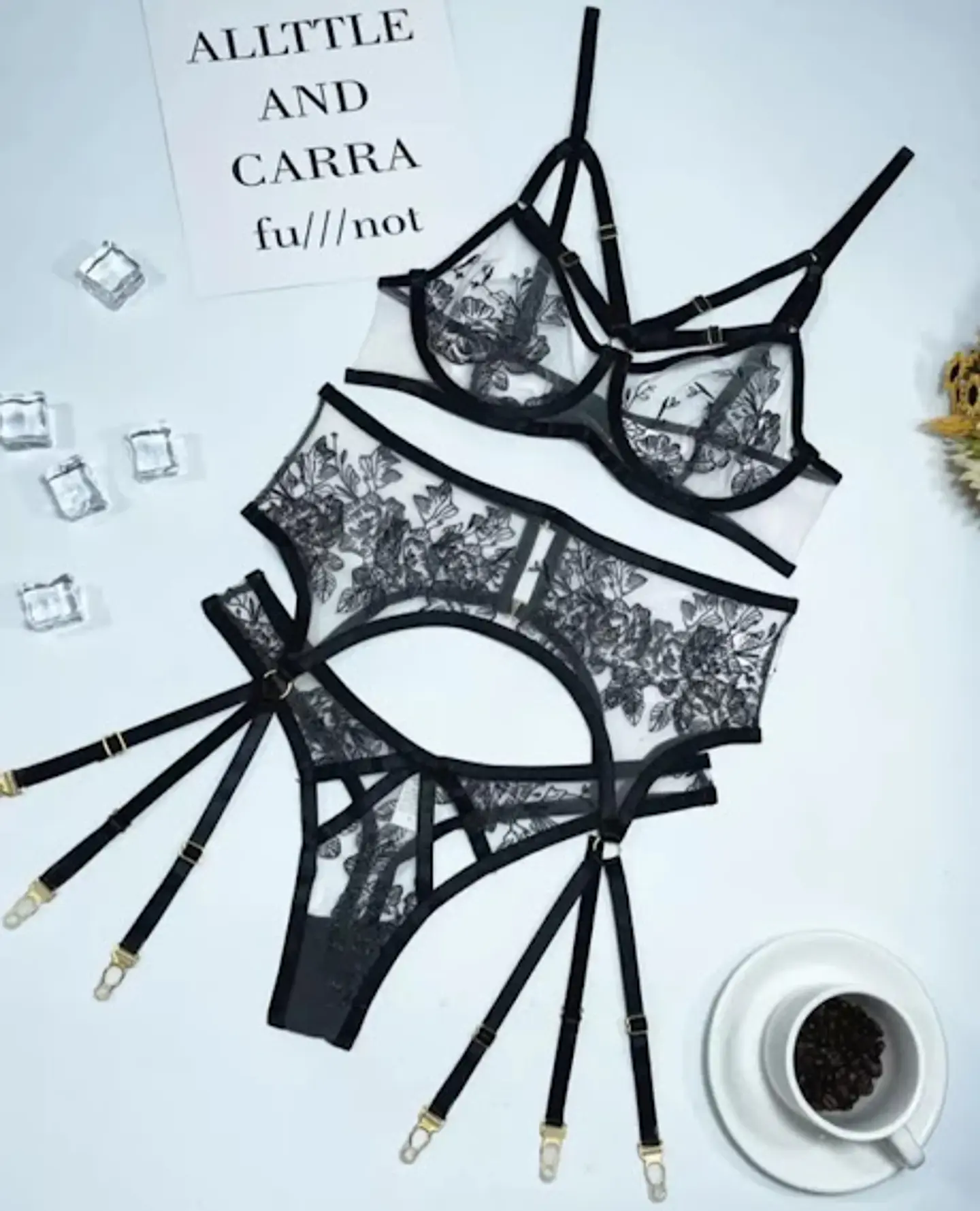 Conjunto Malla y Flores 3