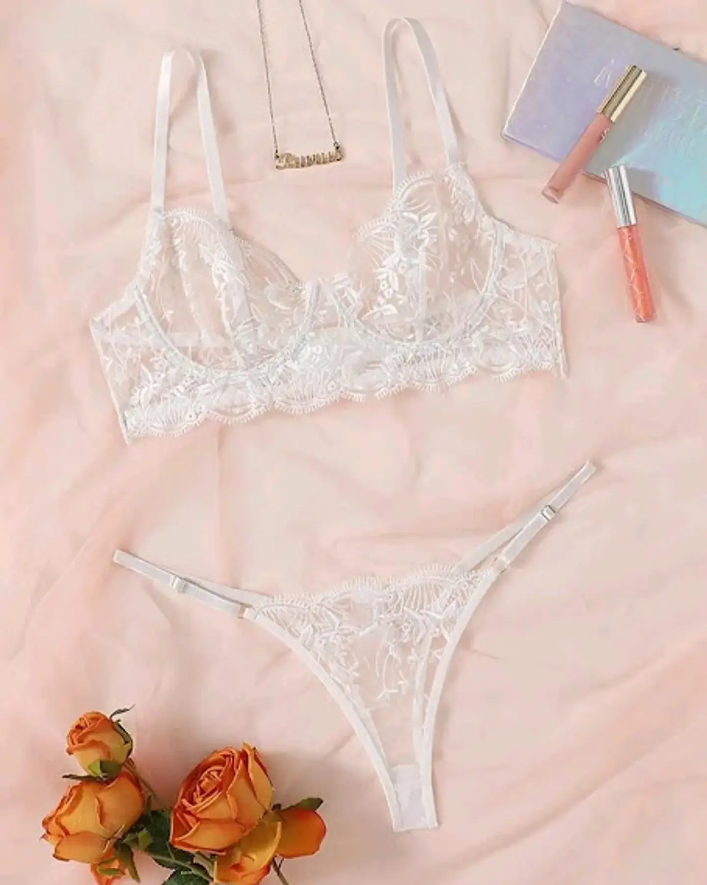 Conjunto Flores Bordadas 1