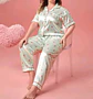 Pijama Satín Estampado de Corazones - Miniatura 1