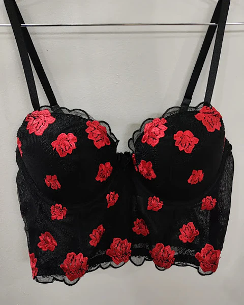 Bustier Flores Bordadas