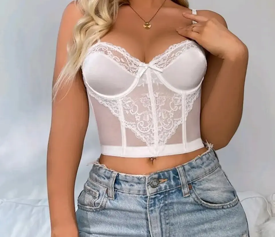 Bustier Malla y Encaje 1