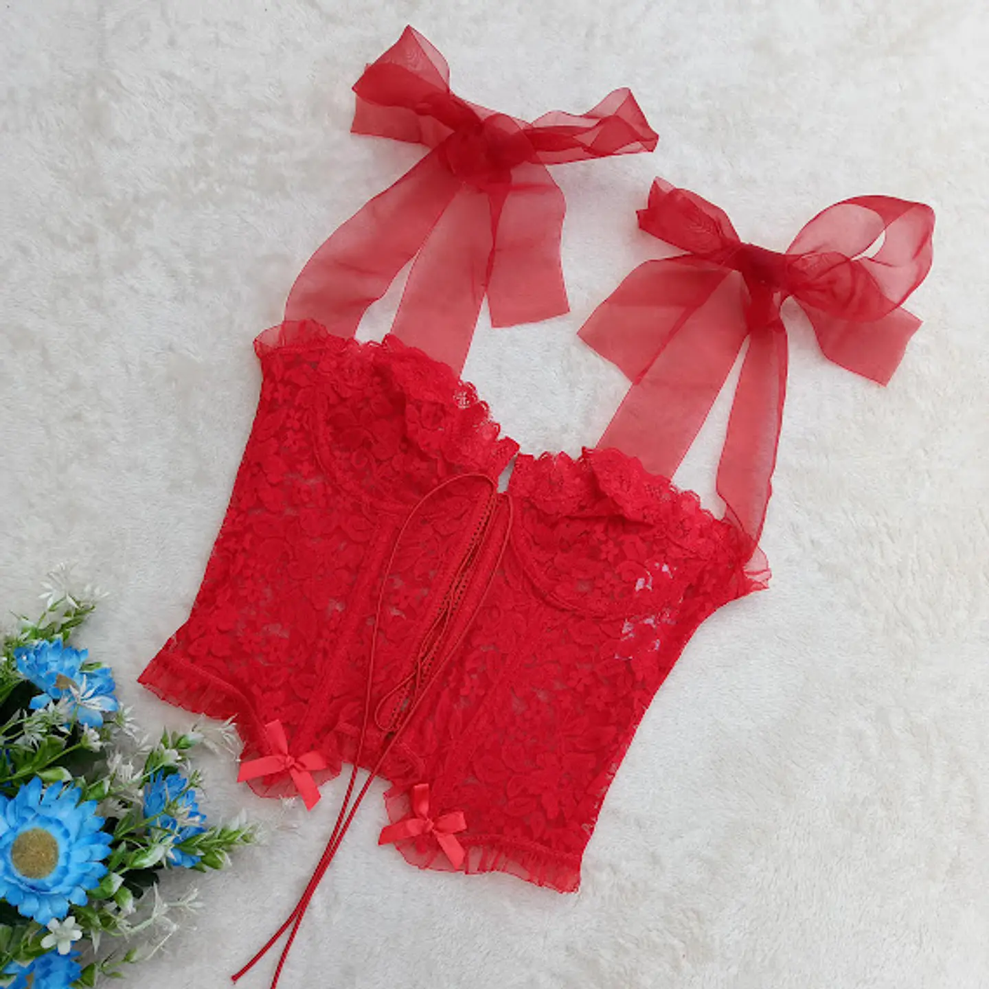 Bustier Encaje Rojo 1